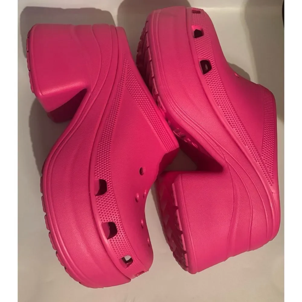 CROCS  Siren Platform Clog in Pink Size W10 / M8 ~ Like New